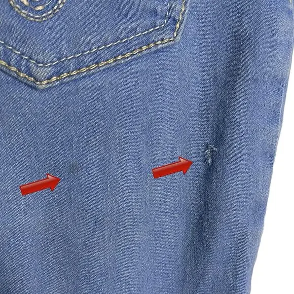 Jordache Bermuda Shorts Girls 16 Blue Casual Pockets Y2K Retro Stretch Academia - Picture 6 of 7